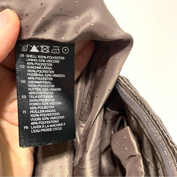 H&M Brown & Black Sweetheart Neckline Strapless Cocktail Dress Pleated size 4 - Picture 8 of 9